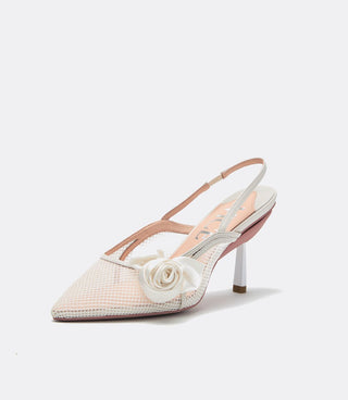Beyaz Blossom Topuklu Ayakkabılar