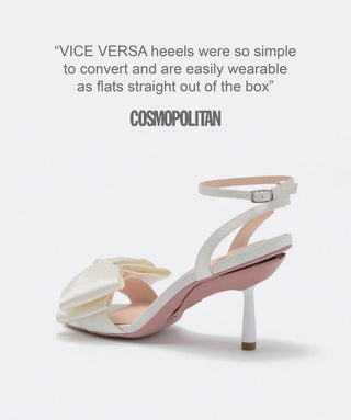 Beyaz İpek Fiyonklu Sandalet