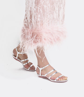 Gümüş Çoklu Bantlı Sandalet